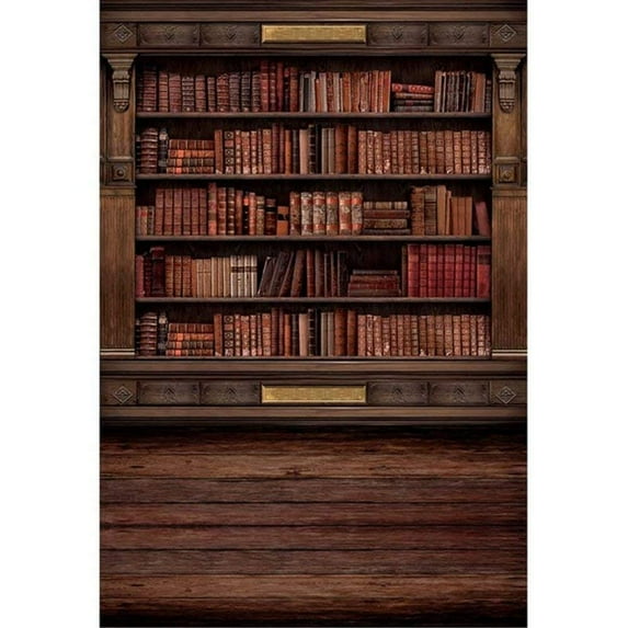 ABPHOTO Polyester Vintage Bookshelf Photography Backdrops Wood Floor Books Retro Style Baby Kids Photo Studio Backgrounds 5x7ft