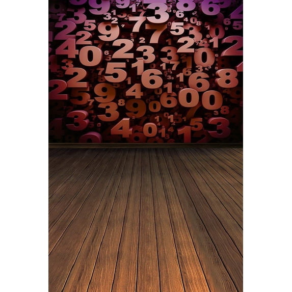 ABPHOTO Polyester Vintage Dark Red Wooden Floor Clock Numbers Wall Mural Wedding Scene Studio Props 5x7ft Photo Backgrounds