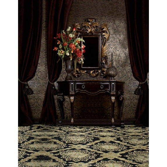 ABPHOTO Polyester Vintage Living Room Carpet Flower Photography Backdrops Photo Props Studio Background 5x7ft