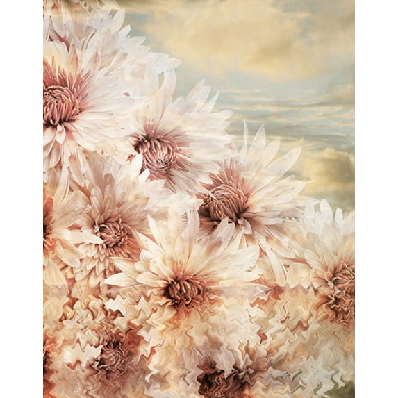 ABPHOTO Polyester Vintage Mottled Floral Flower Print 5x7ft Photography Backgrounds