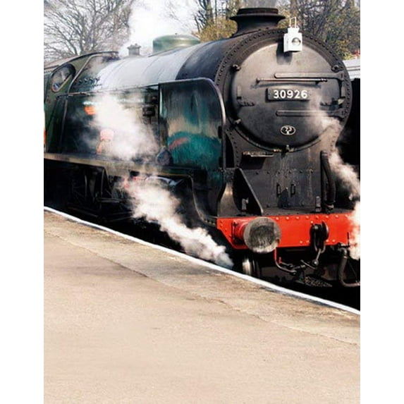 ABPHOTO Polyester Vintage Train Photography Backdrops Photo Props Studio Background 5x7ft