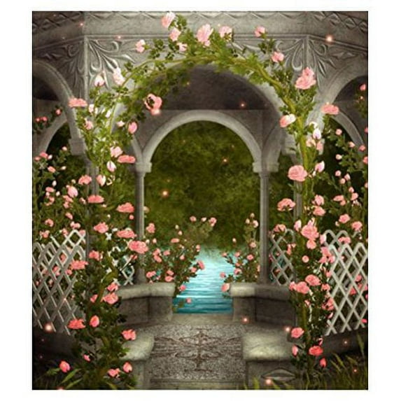 ABPHOTO Polyester Wedding Flower Pavilion Background 5x7ft Decor Studio Photo Backdrop