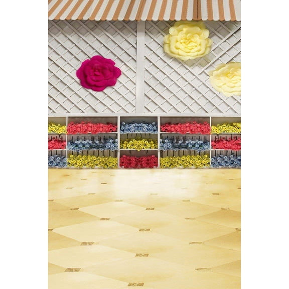 ABPHOTO Polyester Wedding Wall Floor Studio Photography Backgrounds Flowers Stand Props 5x7ft Backdrops