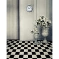 thumbnail image 1 of ABPHOTO Polyester White Black Floor Flowers Clock Photography Backdrops Photo Props Studio Background 5x7ft, 1 of 2