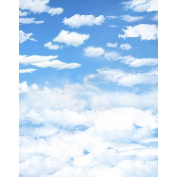 ABPHOTO Polyester White Clouds Blue Sky Clouded Photography Backdrops 5x7ft Studio Props