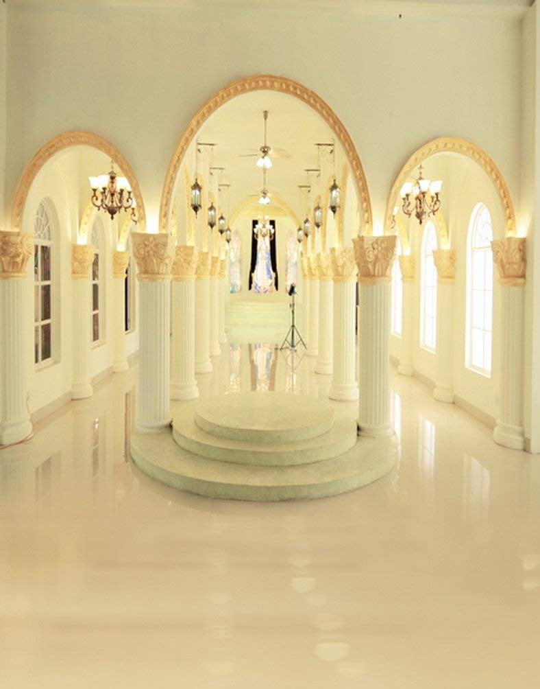 ABPHOTO Polyester White Modern Hall Photography Backdrops Photo Props ...