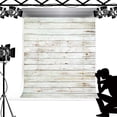 thumbnail image 1 of ABPHOTO Polyester White Wood Backdrop Wooden Floor Photo Background for Kids Newborn Studio Photography 5x7ft, 1 of 4
