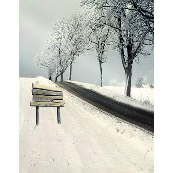 ABPHOTO Polyester Winter Snow Tree Photography Backdrops Photo Props Studio Background 5x7ft