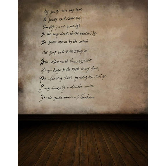 ABPHOTO Polyester Wooden Floor Poem Wall Photography Backdrops Photo Props Studio Background 5x7ft