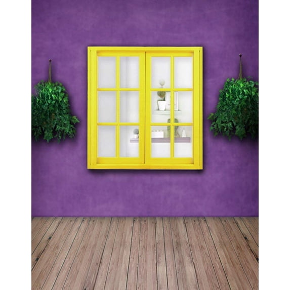 ABPHOTO Polyester Wooden Floor Purple Wall Photography Backdrops Photo Props Studio Background 5x7ft
