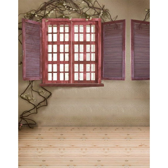 ABPHOTO Polyester Wooden Floor Room Windows Photography Backdrops Photo Props Studio Background 5x7ft
