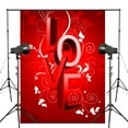 thumbnail image 1 of ABPHOTO Polyester Word LOVE Background Red Photography Background Studio Props Wall Bedroom Photo Backdrop 5x7ft, 1 of 5