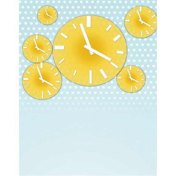 ABPHOTO Polyester Yellow Clock Wall Photography Backdrops Photo Props Studio Background 5x7ft
