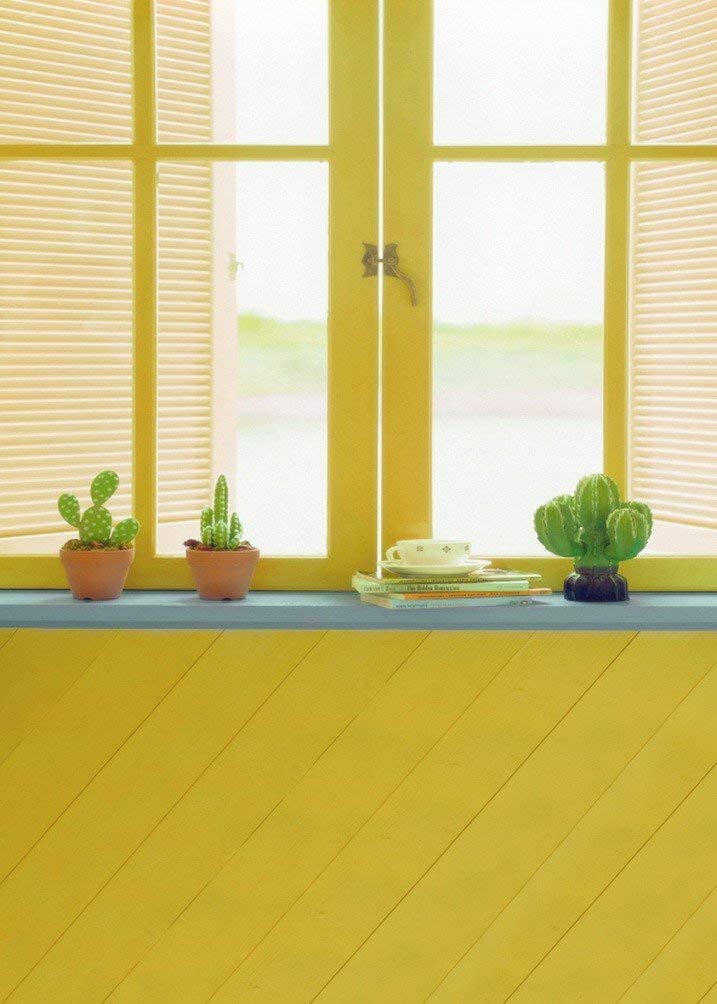 Ellow Window Backdrop ABPHOTO Polyester Yellow Picture Backgrounds Wooden Floor Window Scene ...