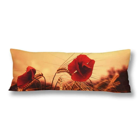 ABPHOTO Poppy Body Pillow Covers Pillowcase Throw Pillows 20x60 inch