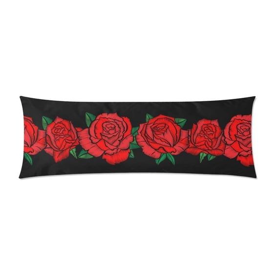 ABPHOTO Red Roses Body Pillow Covers Pillowcase Throw Pillows 20x60 inch