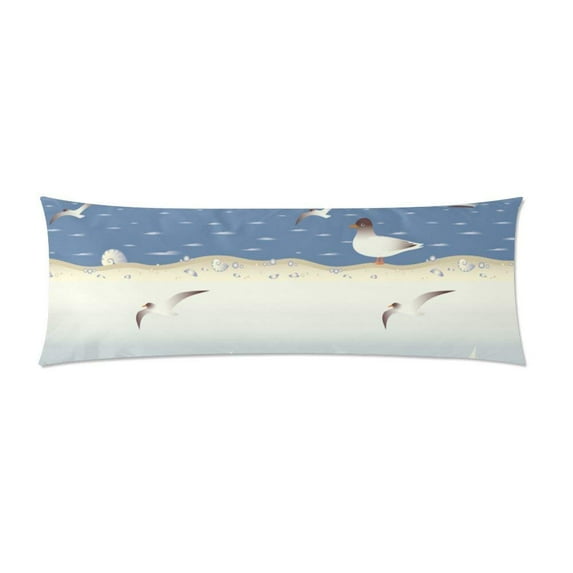 ABPHOTO Sailboat And Seagulls Long Body Pillowcase Pillow Cover Pillowslip 20x60 inch