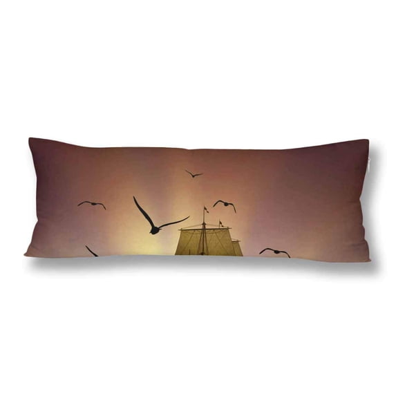 ABPHOTO Sailboat Body Pillow Covers Pillowcase Throw Pillows 20x60 inch