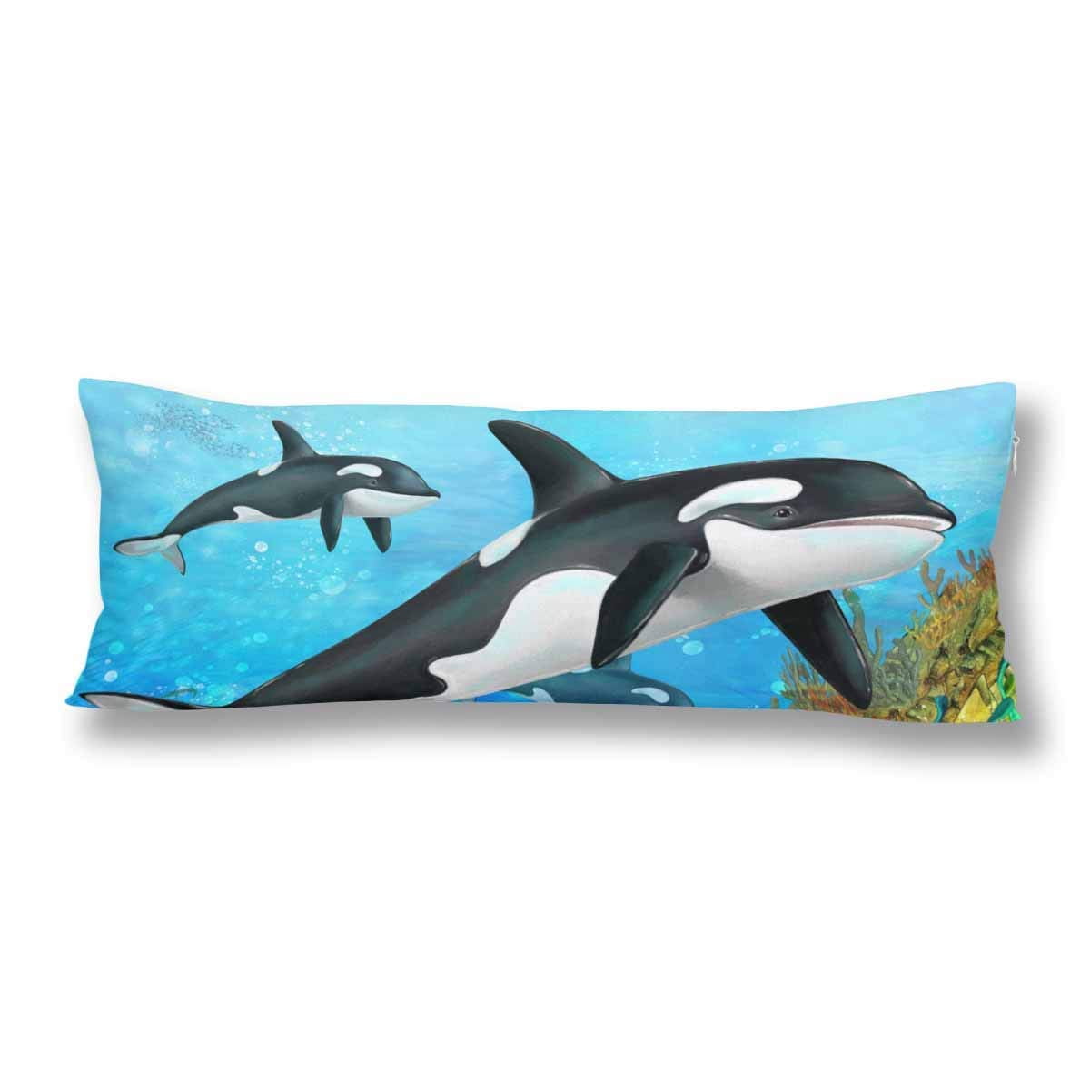 ABPHQTO Sea Shark Fish Corals Underwater Ocean Funda de almohada