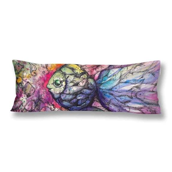 ABPHOTO Shoal Fish Coral Reef Sea Ocean Summer Body Pillow Covers Case Protector 20x60 inch
