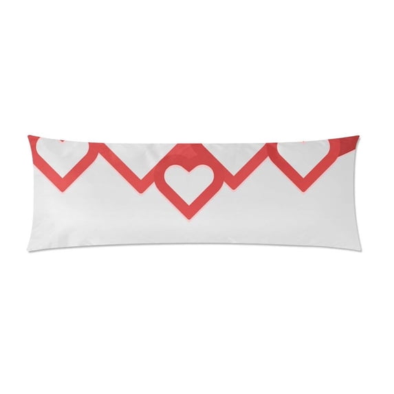 ABPHOTO Sign Shape Heart Love Graphic Design Body Pillow Cover pillow Case Pillow Protector Cushion Cover 20x60 inch