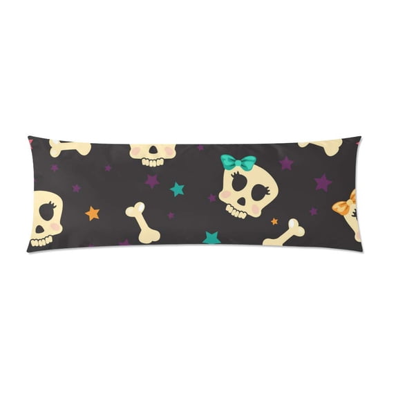 ABPHOTO Skull and Bones Long Body Pillowcase Pillow Cover Pillowslip 20x60 inch