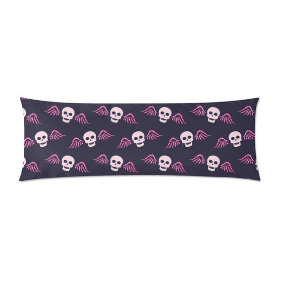 ABPHOTO Skulls and Wings Long Body Pillowcase Pillow Cover Pillowslip 20x60 inch