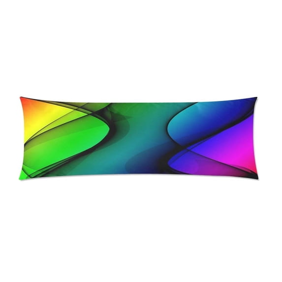 ABPHOTO Spectrum Abstract Pattern Colorful Color Body Pillow Cover pillow Case Pillow Protector Cushion Cover 20x60 inch