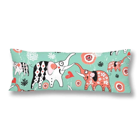 ABPHOTO Texture of Elephant Lovers Body Pillow Covers Pillowcase Throw Pillows 20x60 inch