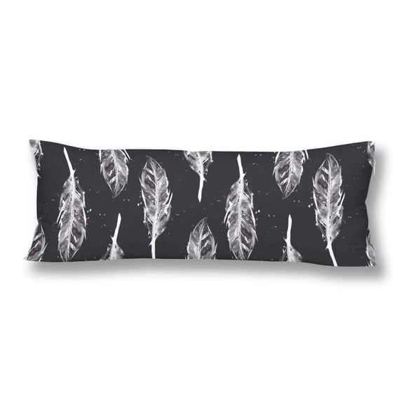 ABPHOTO Watercolor Feathers Body Pillow Covers Pillowcase Throw Pillows 20x60 inch
