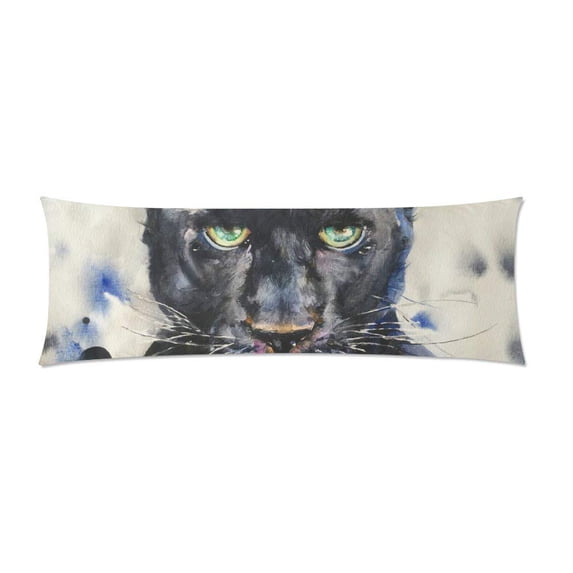 ABPHOTO Watercolour Painting Of Panther Long Body Pillowcase Pillow Cover Pillowslip 20x60 inch