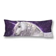 thumbnail image 1 of ABPHOTO White Unicorn with Silvery Mane Sparkling Snowflake Body Pillow Covers Case Protector 20x60 inch, 1 of 2