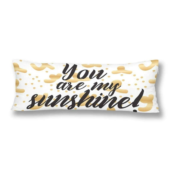 ABPHOTO You Are My Sunshine Quote Body Pillow Covers Pillowcase 20x60 inch Hand Drawn Lettering Body Pillow Case Protector