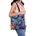 thumbnail image 1 of ABPHQTO 3D Rendering Combo Artwork With Fractal On Leather Canvas Bag Reusable Tote Grocery Shopping Bags Tote Bag 14x16 inch, 1 of 2