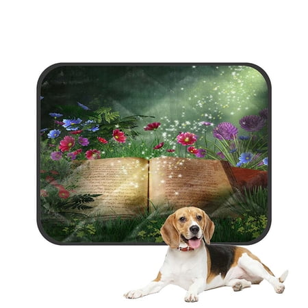 ABPHQTO A Book Lost In The Forest Pet Dog Cat Bed Pee Pads Mat Cushion Potty Dogs Blankets Crate Bed Kennel 25x30 inch