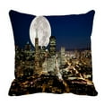 thumbnail image 1 of ABPHQTO A Full Moon Over An Urban Metropolis Pillow Case Pillow Cover Pillow Protector Two Sides For Couch Bed 18x18 Inch, 1 of 1