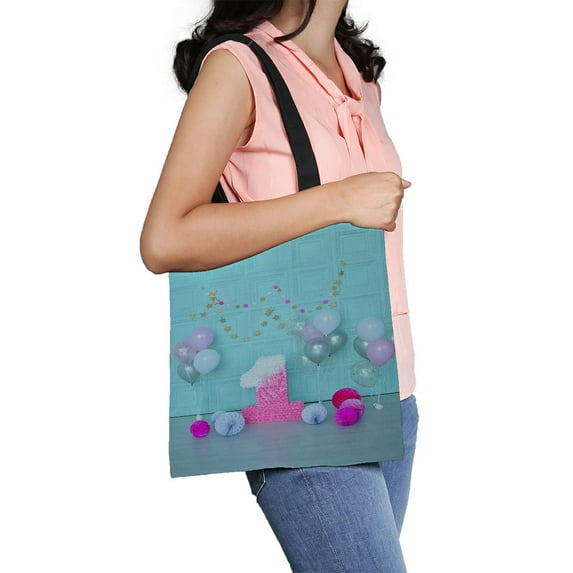 ABPHQTO A Lot Of Balloons Blue Color Canvas Bag Reusable Tote Grocery Shopping Bags Tote Bag 14x16 inch