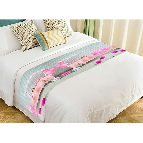 ABPHQTO A Lot Of Candy Cake For Holiday Party Bed Runner Bedding Scarf Bed Decoration 20x95 inch