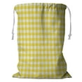 thumbnail image 1 of ABPHQTO A Pastel Yellow Gingham Storage Basket Laundry Bag with Drawstring 24x32 Inch, 1 of 3