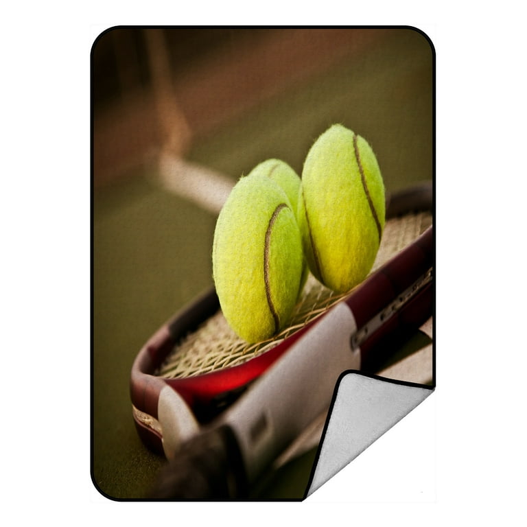 ABPHQTO A Shot Tennis Racquet Tennis Balls Tennis Court Fleece