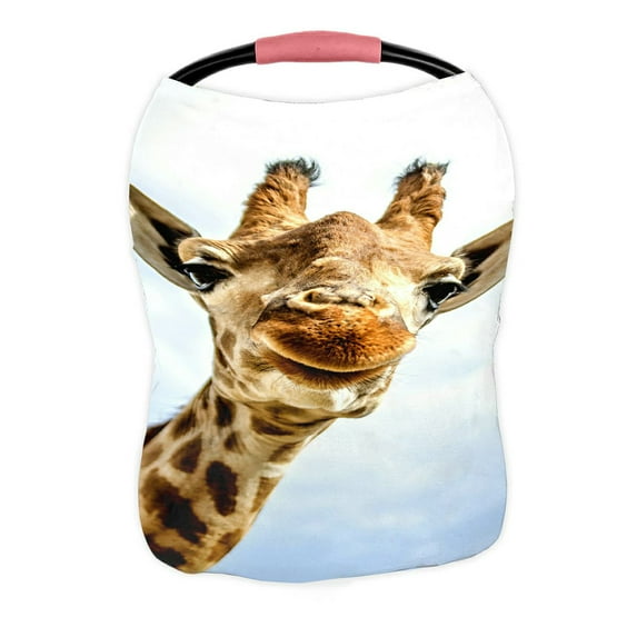 ABPHQTO A Smiling Giraffe Is Looking At The Camera Nursing Cover Baby Breastfeeding Infant Feeding Cover Baby Car Seat Cover Infant Stroller Cover Carseat Canopy Breathable