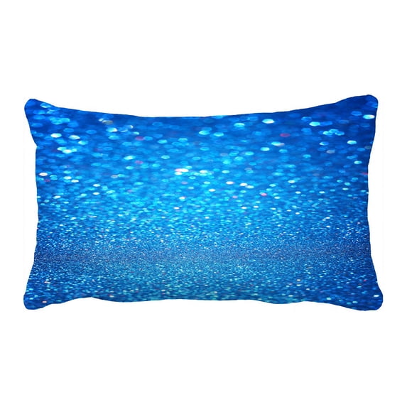 ABPHQTO Abstract Defocused Blue Or Aqua Glitter Lights Pillow Case Pillow Cover Pillow Protector Two Sides For Couch Bed 20x30 Inch