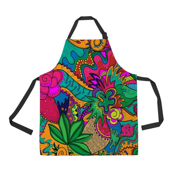 ABPHQTO Abstract Drawing Stoner Art Apron Home Kitchen Apron with Pockets