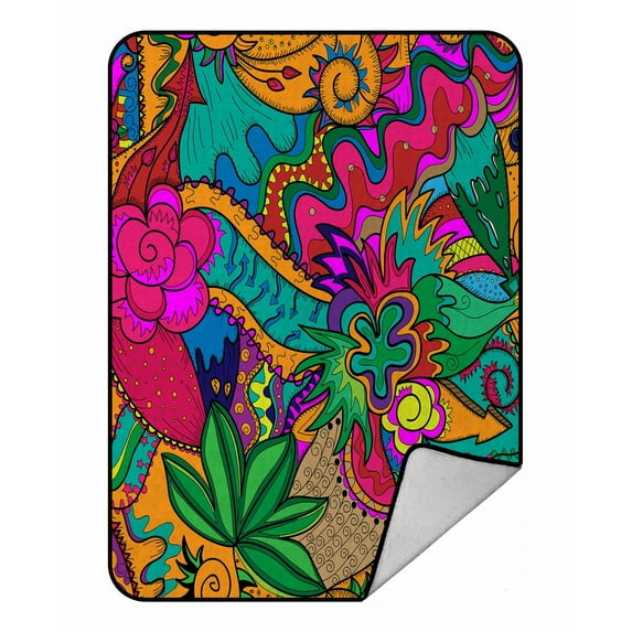 ABPHQTO Abstract Drawing Stoner Art Fleece Blanket Fleece Back Throw Blanket 58x80 inch
