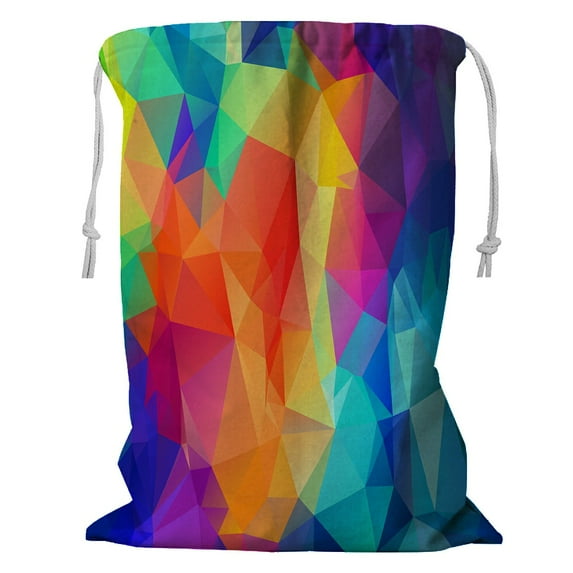 ABPHQTO Abstract Geometric Full Color Storage Basket Laundry Bag with Drawstring 18x24 Inch