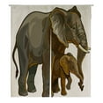 thumbnail image 1 of ABPHQTO African Elephant Mother With Baby Side View Japanese Noren Curtain Doorway Door Window Treatment Curtains Cotton Linen Curtain 85x150 cm, 1 of 1
