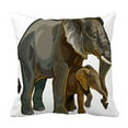 thumbnail image 1 of ABPHQTO African Elephant Mother With Baby Side View Pillow Case Pillow Cover Pillow Protector Two Sides For Couch Bed 18x18 Inch, 1 of 1