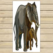ABPHQTO African Elephant Mother With Baby Side View Towels Beach Bath Pool Sprot Travel Hand Spa Towel 30x56 Inch