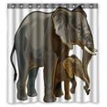 thumbnail image 1 of ABPHQTO African Elephant Mother With Baby Side View Waterproof Polyester Shower Curtain and Hooks For Home Decor 66x72 Inch, 1 of 1
