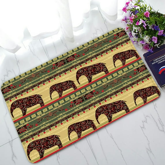 ABPHQTO African Style Elephant Doormat Entrance Rug Area Rug Floor Mat Home Decor 30x18 Inch